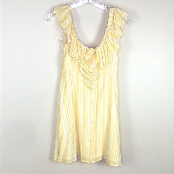 The Impeccable Pig Dresses & Skirts - impeccable pig yellow striped a-line off the shoulder belle inspired dress